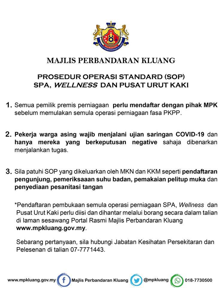 Pendaftaran Operasi Perniagaan Spa Wellness Dan Pusat Urut Kaki Portal Rasmi Majlis Perbandaran Kluang Mpk
