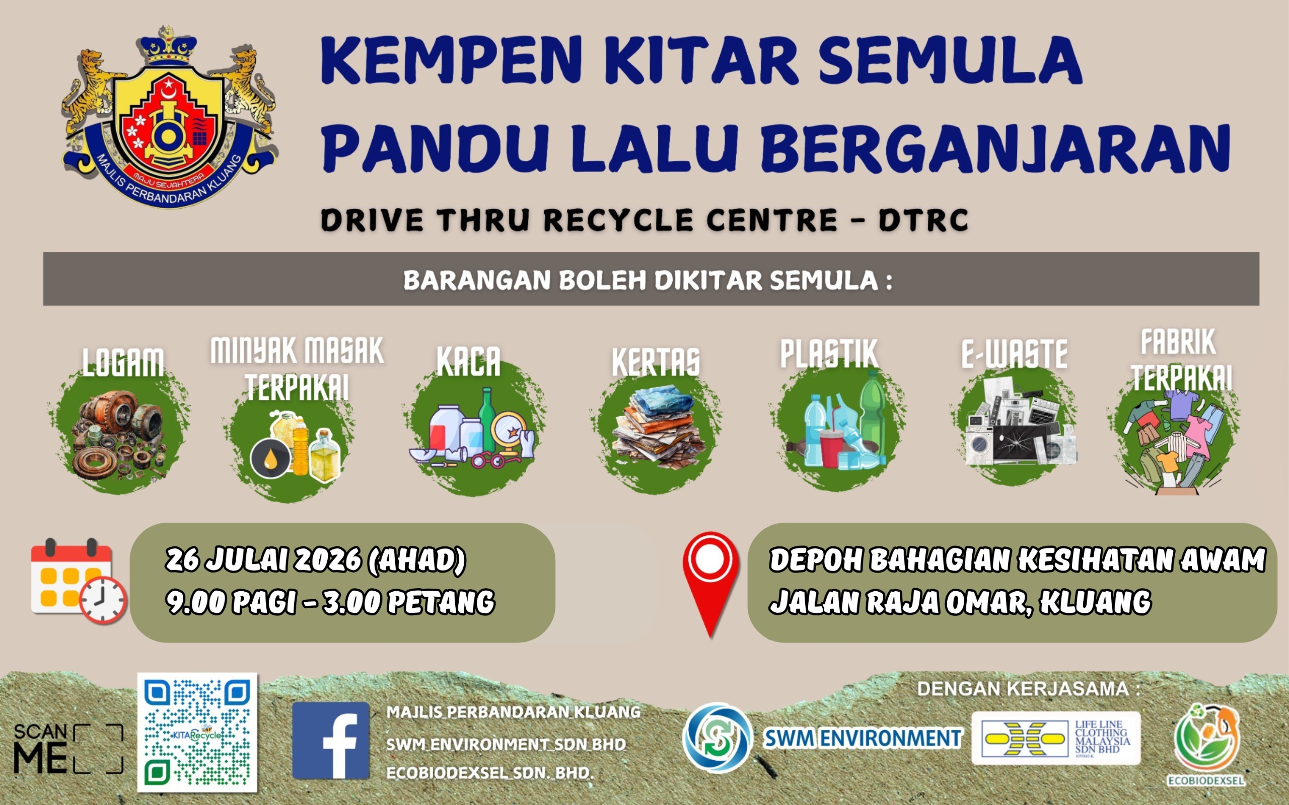 KEMPEN KITAR SEMULA PANDU LALU BERGANJARAN DAN KITAR SEMULA MINYAK MASAK TERPAKAI