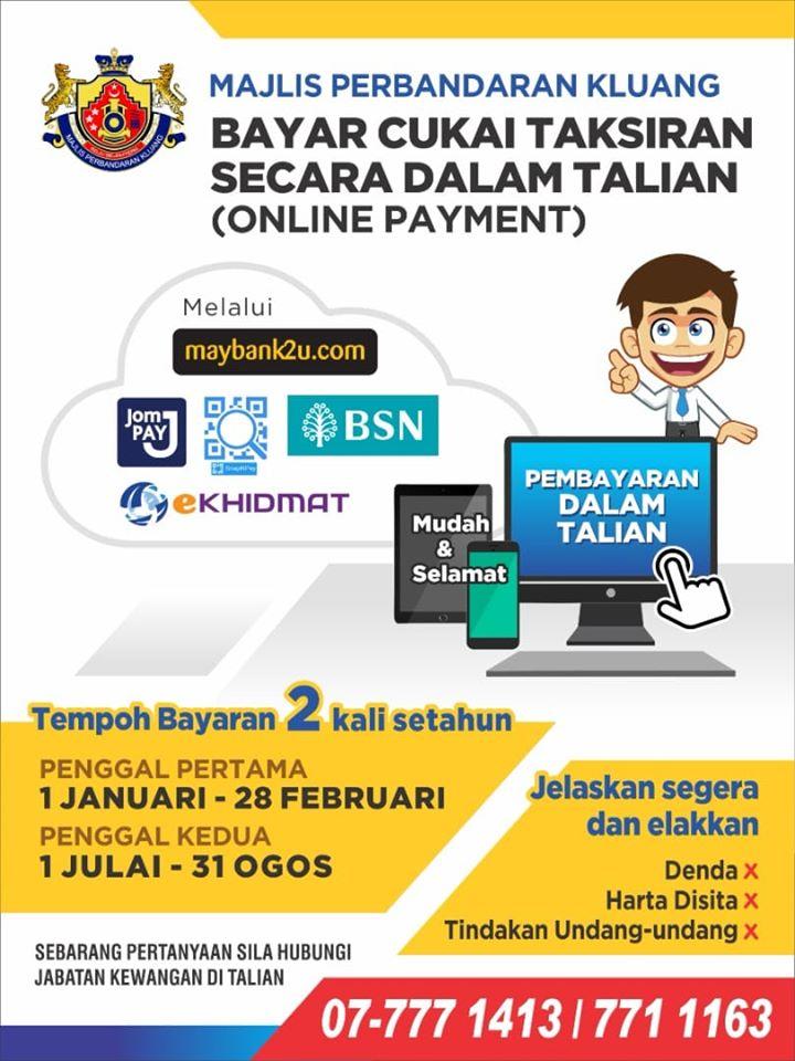 Bayar Cukai Taksiran Secara Dalam Talian Online Payment Portal Rasmi Majlis Perbandaran Kluang Mpk