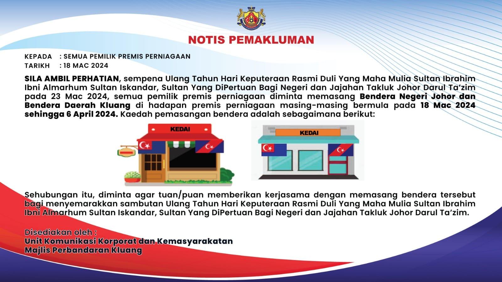 Notis Pemasangan Bendera