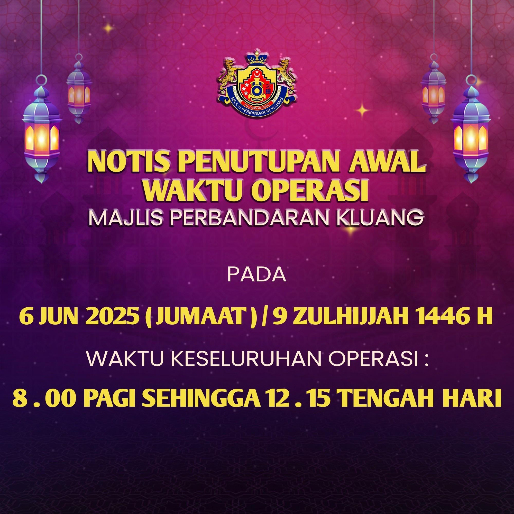 notis penutupan awal