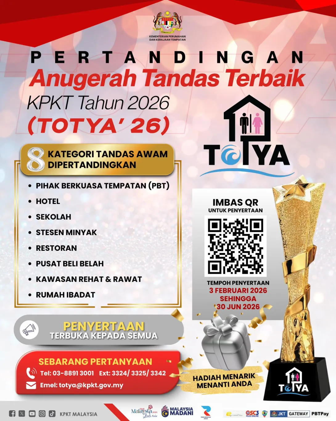 PERTANDINGAN ANUGERAH TANDAS TERBAIK KPKT 2026 (TOTYA’26)