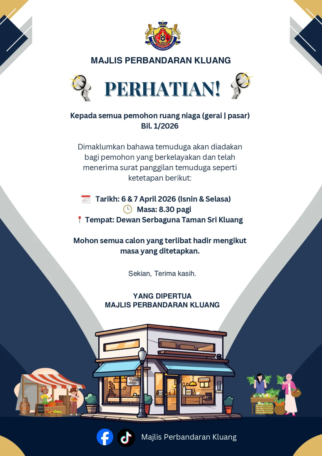 temuduga gerai, pasar